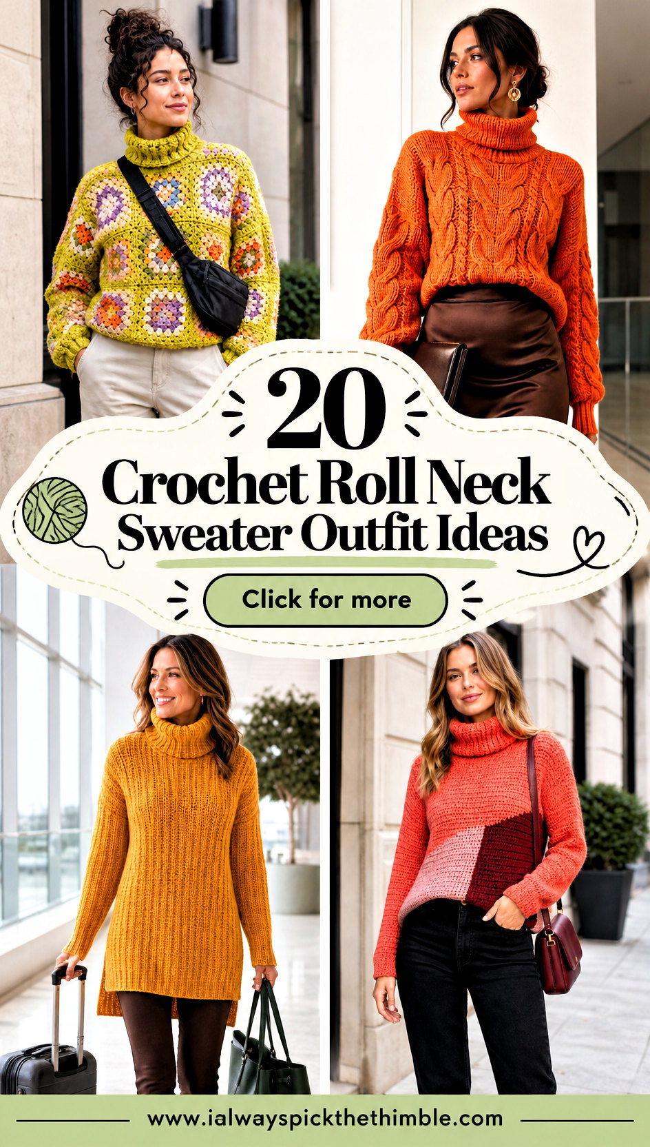 20 Crochet Roll Neck Sweater Outfit Ideas for Cozy Layers - 20 Crochet Roll Neck Sweater Outfit Ideas for Cozy Layers
