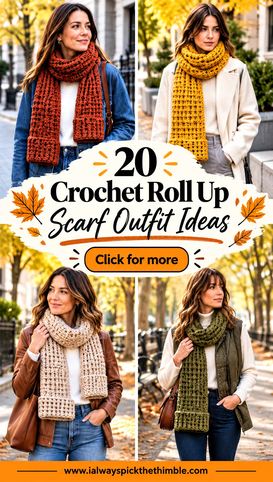 20 Crochet Roll Up Scarf Outfit Ideas for Crisp Fall Days - 20 Crochet Roll Up Scarf Outfit Ideas for Crisp Fall Days