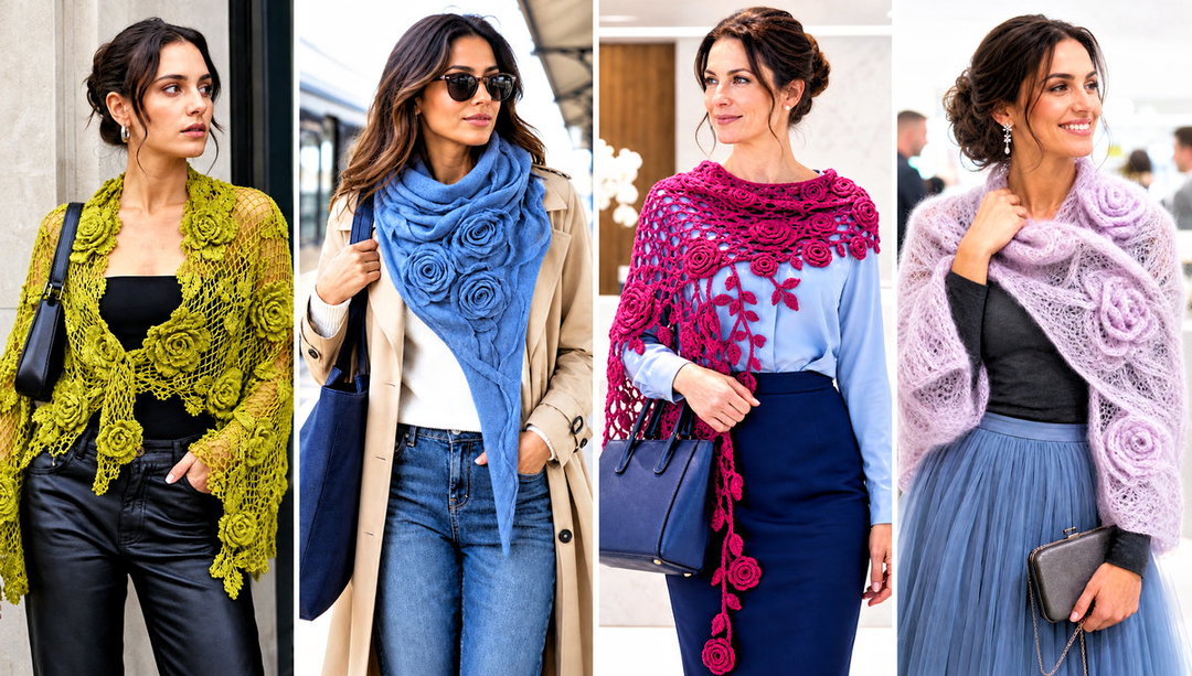 20 Crochet Rose Shawl Outfit Ideas for Garden Weddings