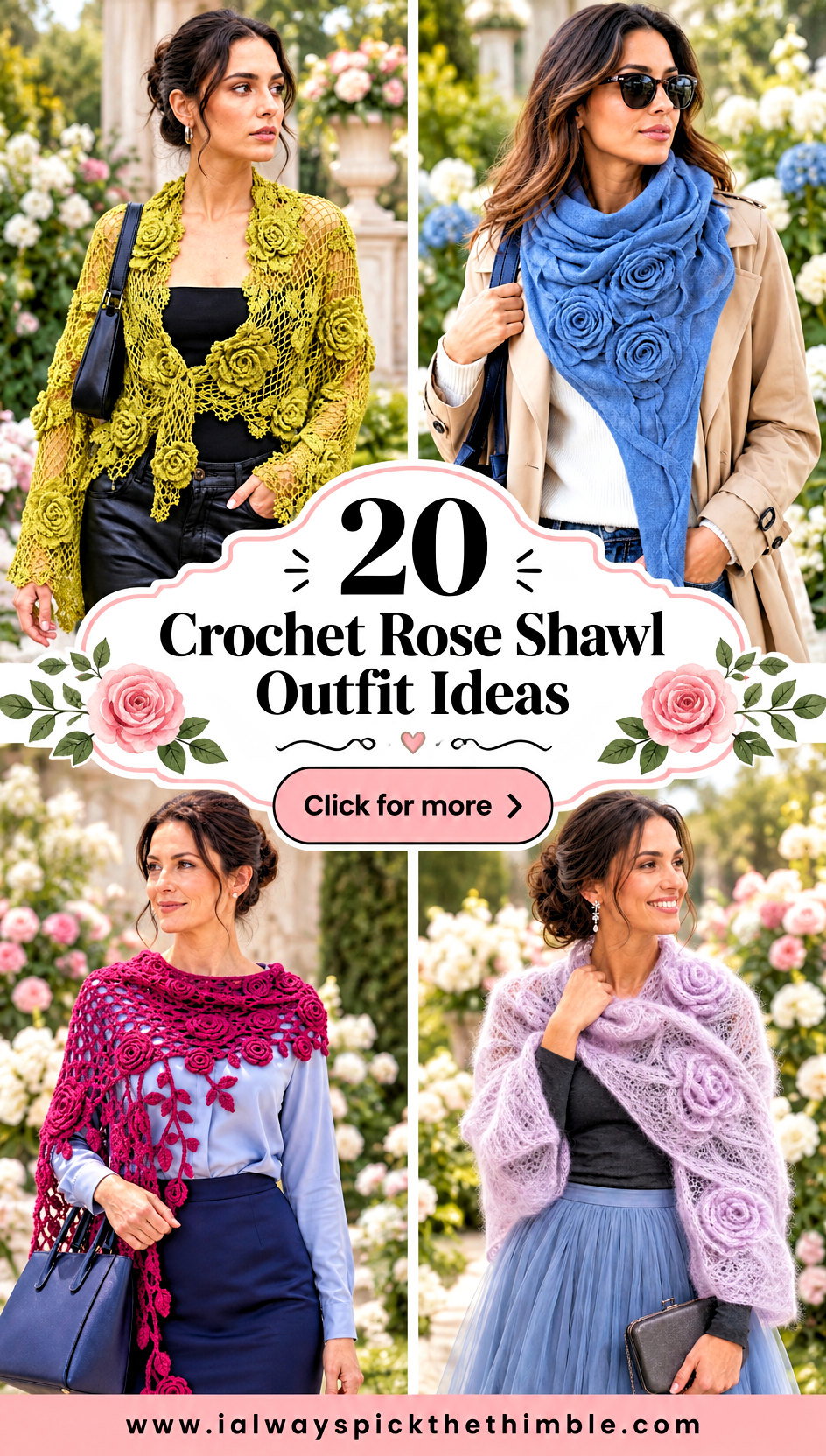 20 Crochet Rose Shawl Outfit Ideas for Garden Weddings - 20 Crochet Rose Shawl Outfit Ideas for Garden Weddings
