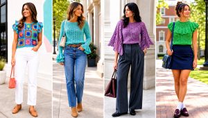 20 Crochet Ruffle Sleeve Top Outfit Ideas for Weekend Plans