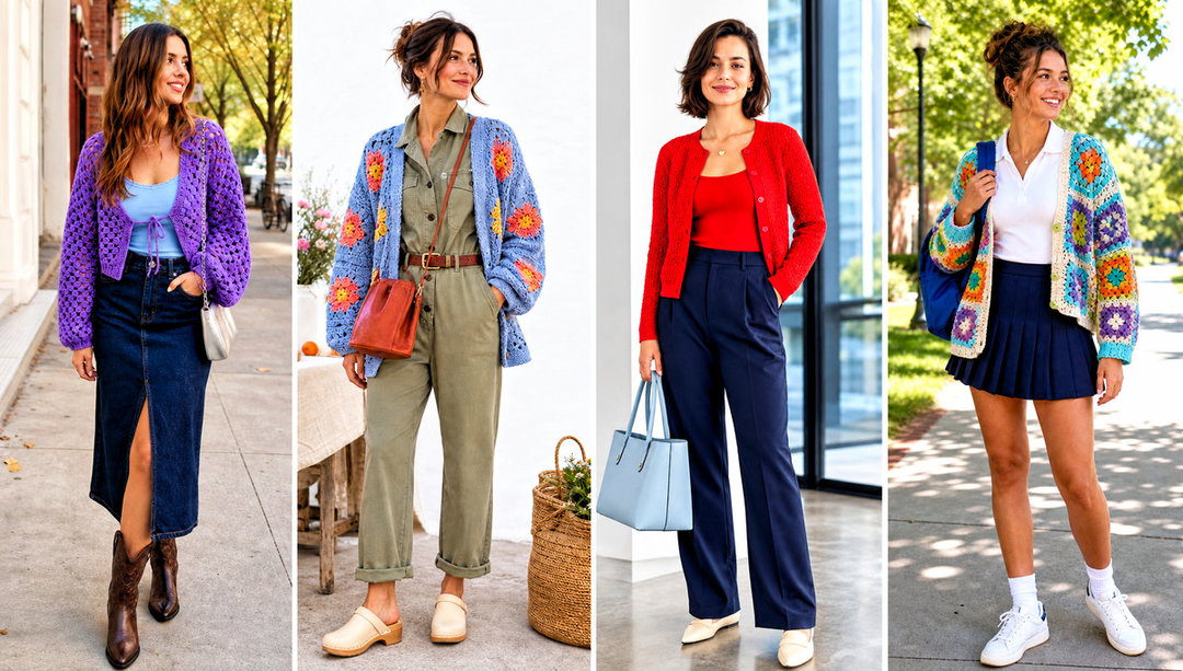 20 Crochet Sally Cardigan Outfit Ideas for Playful Layering