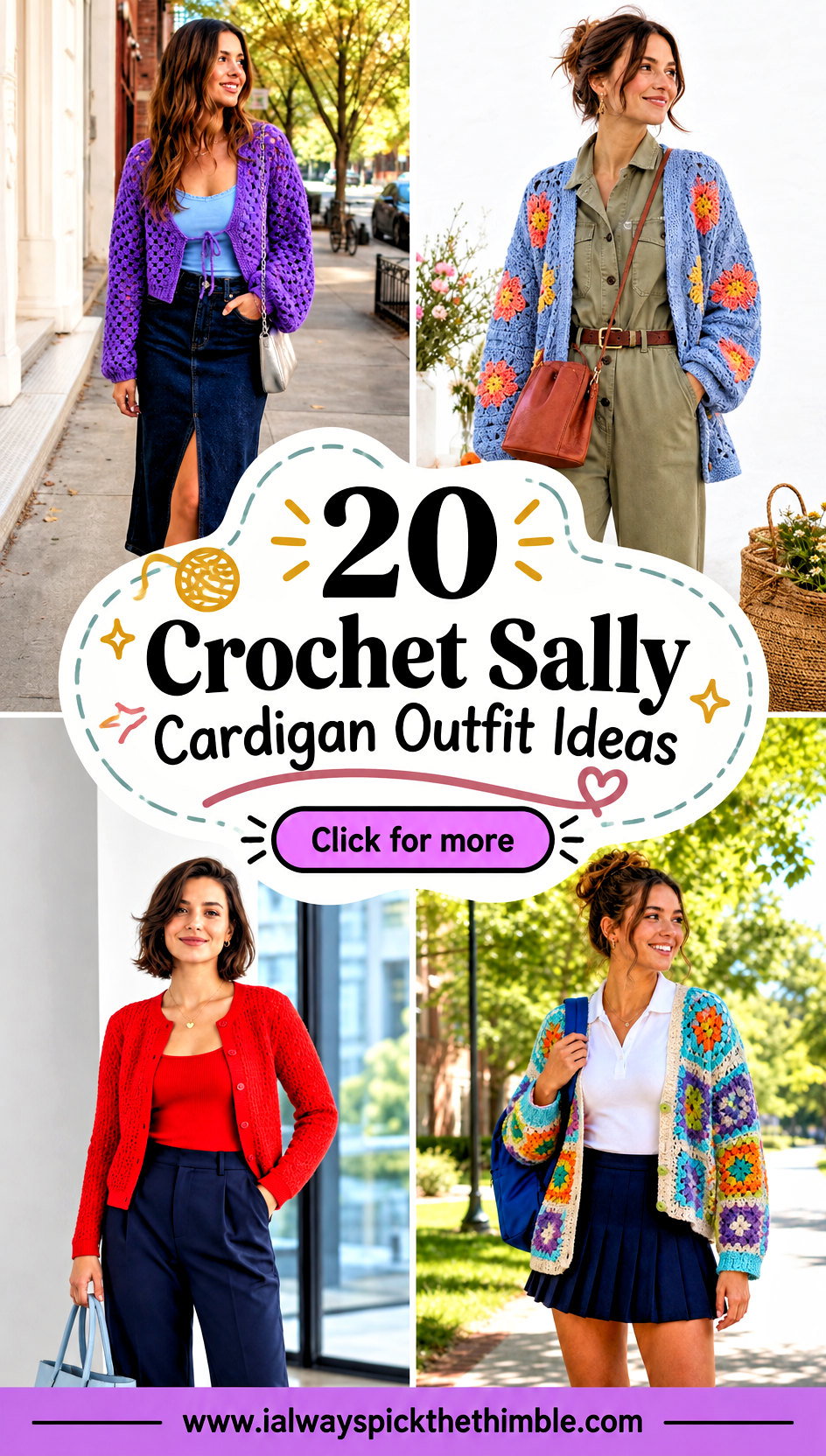 20 Crochet Sally Cardigan Outfit Ideas for Playful Layering - 20 Crochet Sally Cardigan Outfit Ideas for Playful Layering