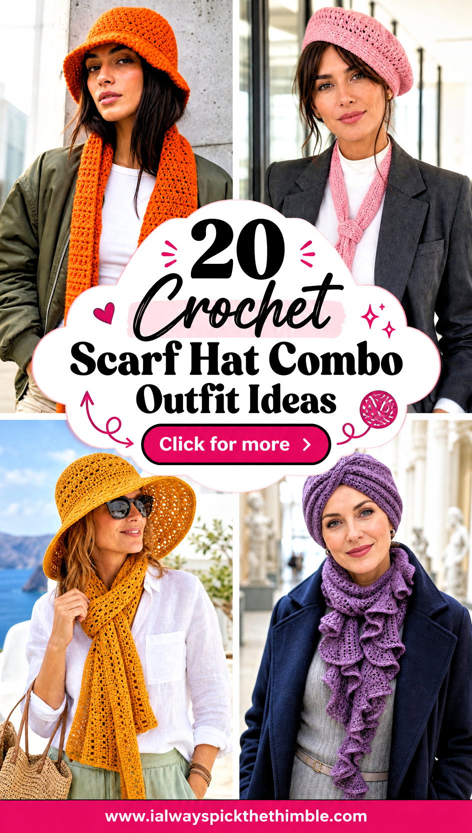 20 Crochet Scarf Hat Combo Outfit Ideas for Matching Layers - 20 Crochet Scarf Hat Combo Outfit Ideas for Matching Layers
