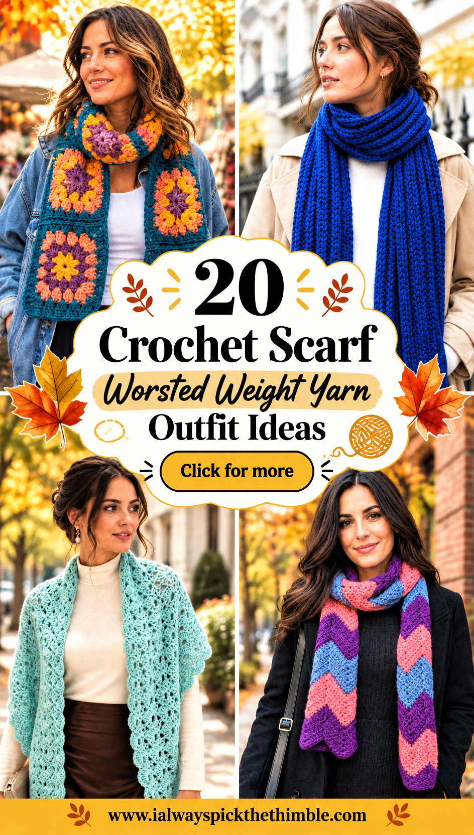 20 Crochet Scarf Worsted Weight Yarn Outfit Ideas for Fall - 20 Crochet Scarf Worsted Weight Yarn Outfit Ideas for Fall