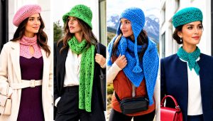 20 Crochet Scarf and Hat Set Outfit Ideas for Winter Walks