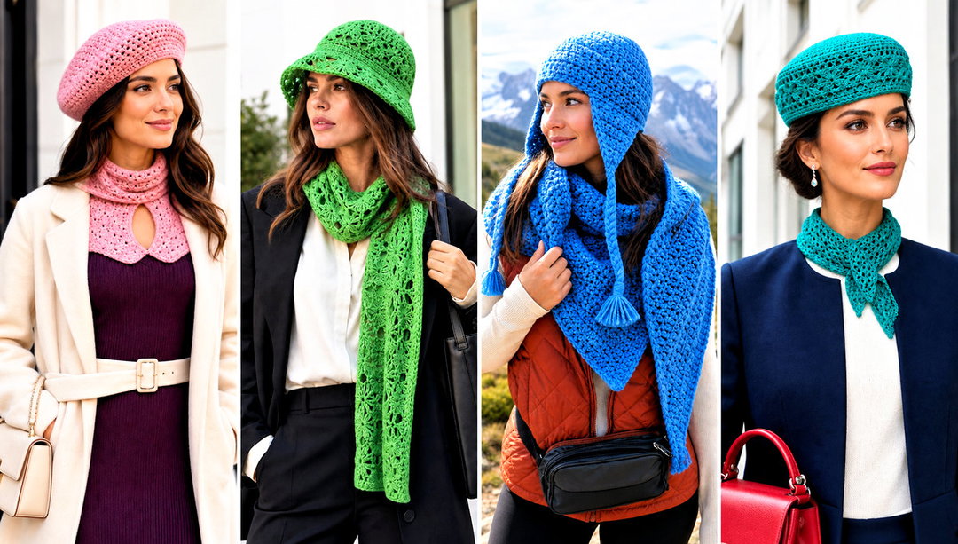 20 Crochet Scarf and Hat Set Outfit Ideas for Winter Walks