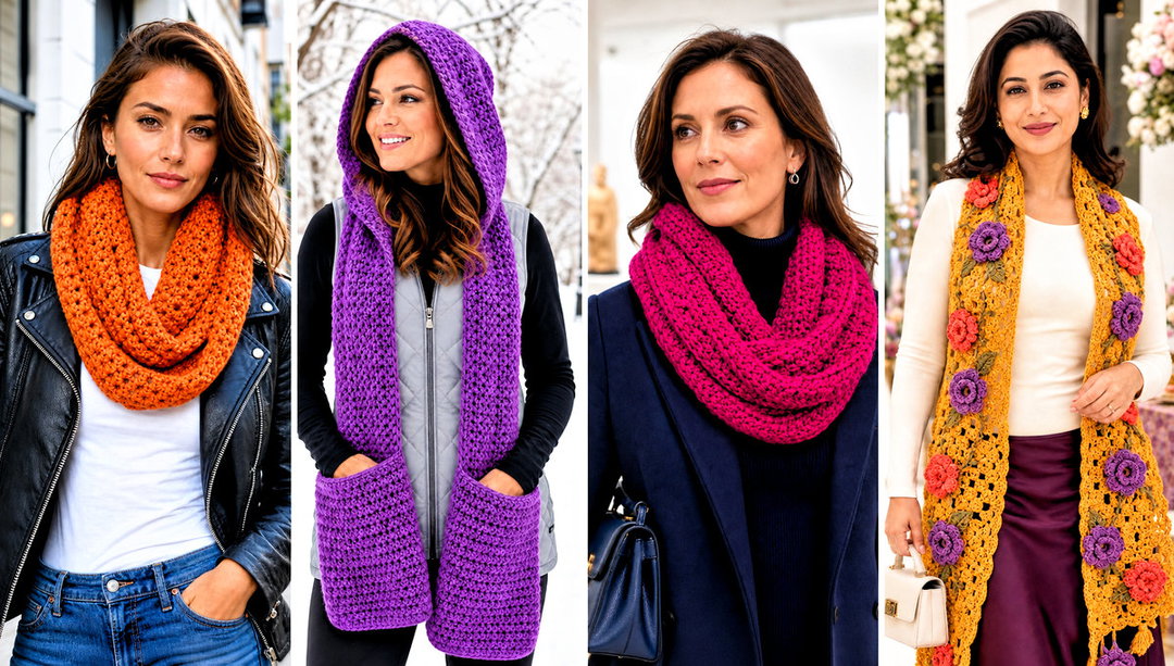 20 Crochet Scarf for Beginners Outfit Ideas for Easy Style
