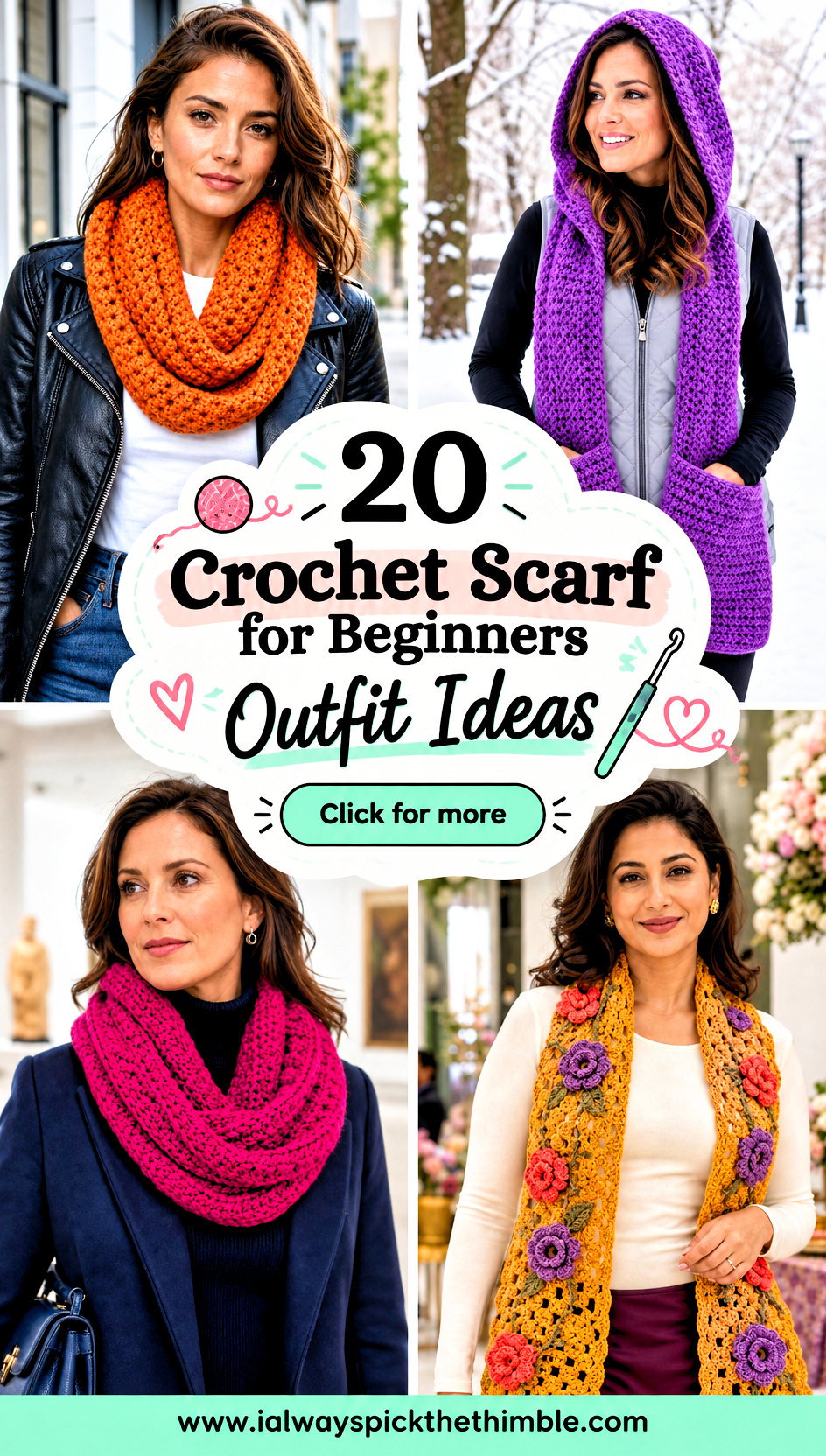 20 Crochet Scarf for Beginners Outfit Ideas for Easy Style - 20 Crochet Scarf for Beginners Outfit Ideas for Easy Style