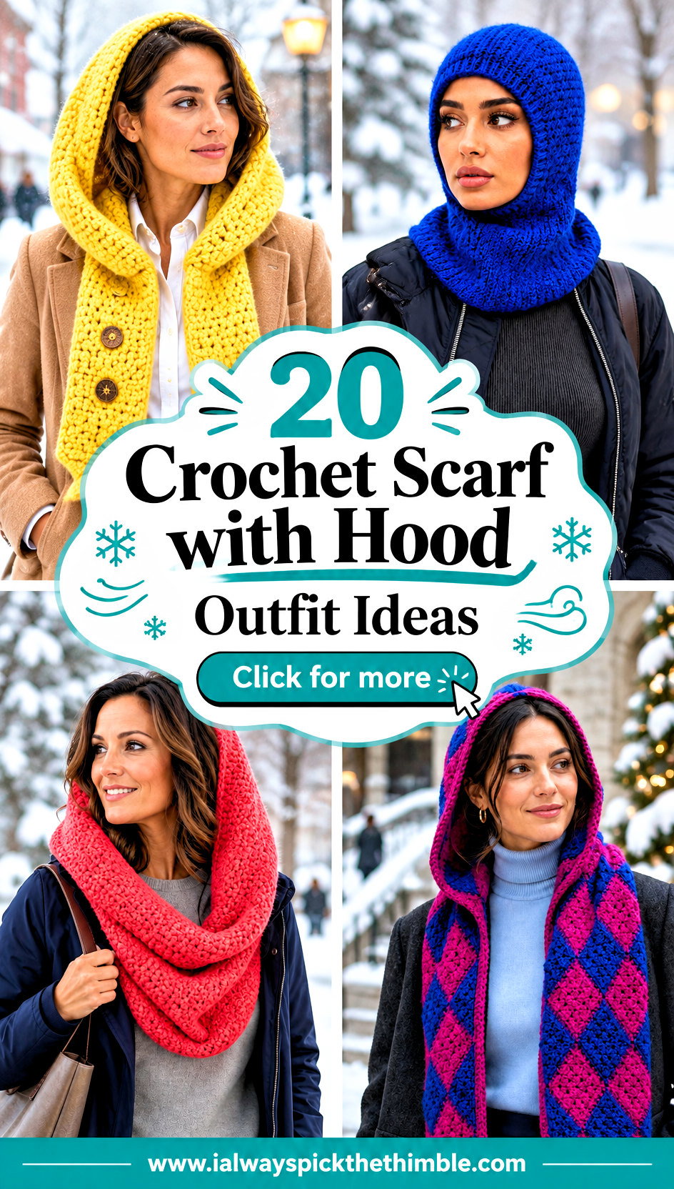 20 Crochet Scarf with Hood Outfit Ideas for Cold Walks - 20 Crochet Scarf with Hood Outfit Ideas for Cold Walks