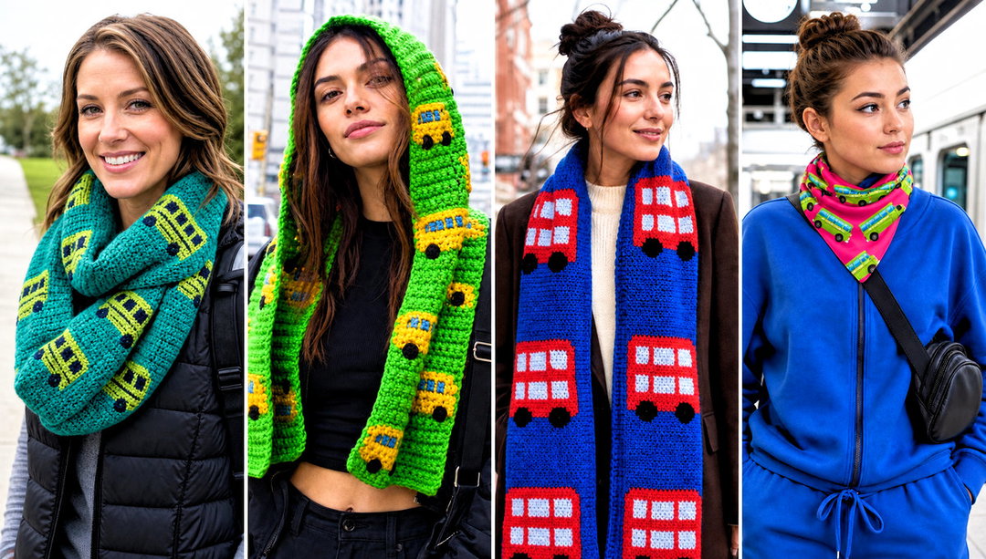 20 Crochet School Bus Scarf Outfit Ideas for Playful Looks