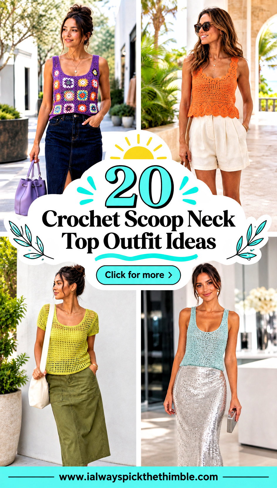 20 Crochet Scoop Neck Top Outfit Ideas for Sunny Days - 20 Crochet Scoop Neck Top Outfit Ideas for Sunny Days