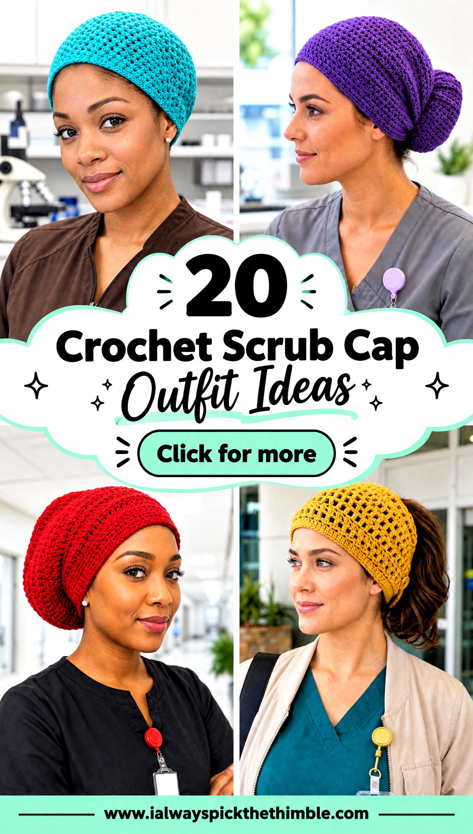 20 Crochet Scrub Cap Outfit Ideas for Workday Comfort - 20 Crochet Scrub Cap Outfit Ideas for Workday Comfort