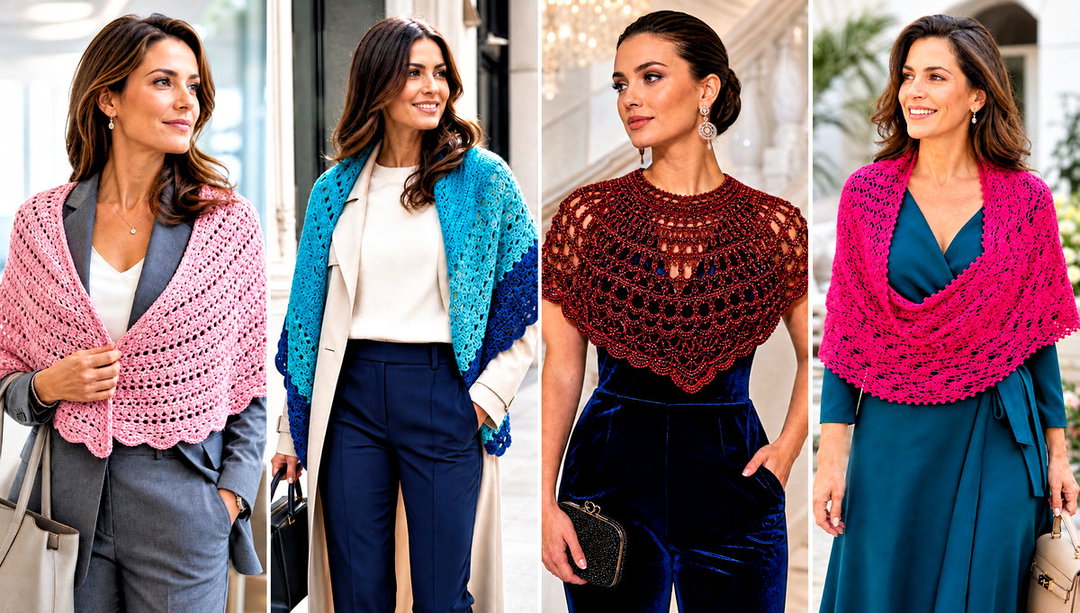 20 Crochet Semi Circle Shawl Outfit Ideas for Soft Layers