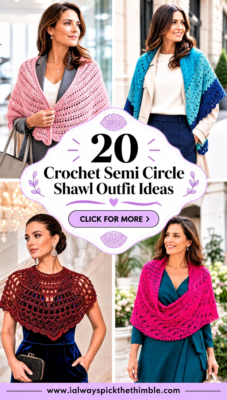 20 Crochet Semi Circle Shawl Outfit Ideas for Soft Layers - 20 Crochet Semi Circle Shawl Outfit Ideas for Soft Layers