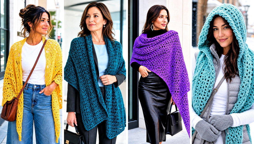 20 Crochet Shawl Wrap Outfit Ideas for Breezy Evenings