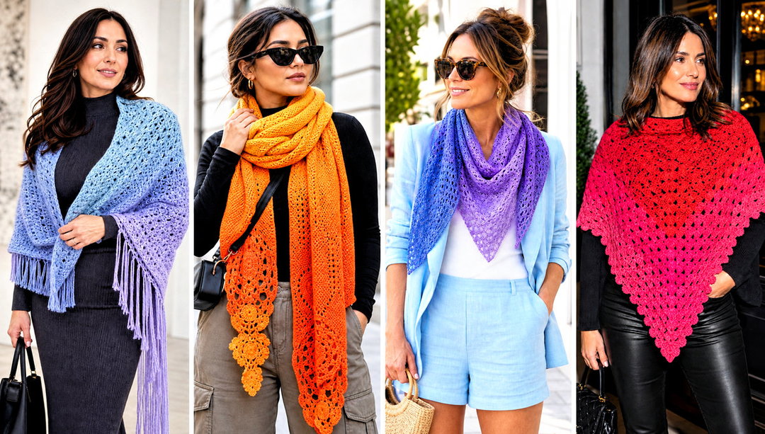 20 Crochet Shawl in a Cake Outfit Ideas for Color Lovers