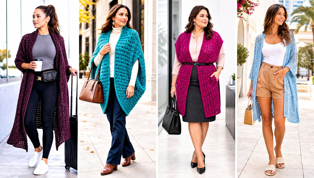 20 Crochet Shawl with Arm Holes Outfit Ideas for Easy Moves