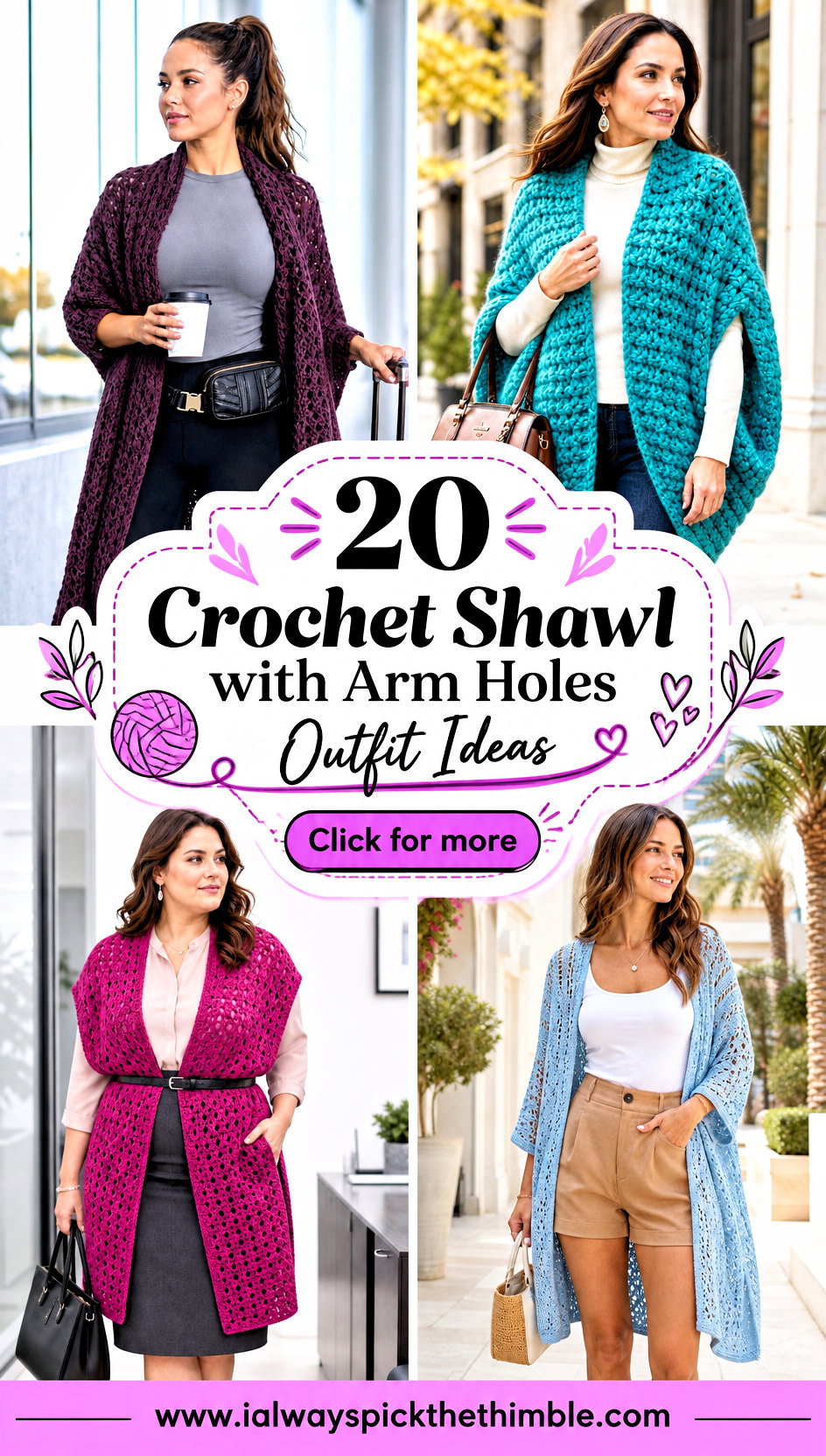 20 Crochet Shawl with Arm Holes Outfit Ideas for Easy Moves - 20 Crochet Shawl with Arm Holes Outfit Ideas for Easy Moves