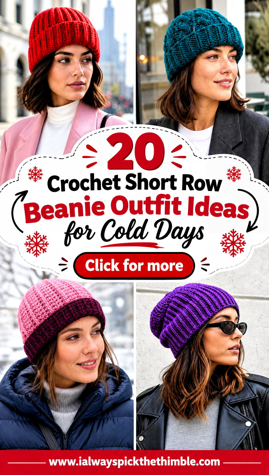 20 Crochet Short Row Beanie Outfit Ideas for Cold Days - 20 Crochet Short Row Beanie Outfit Ideas for Cold Days