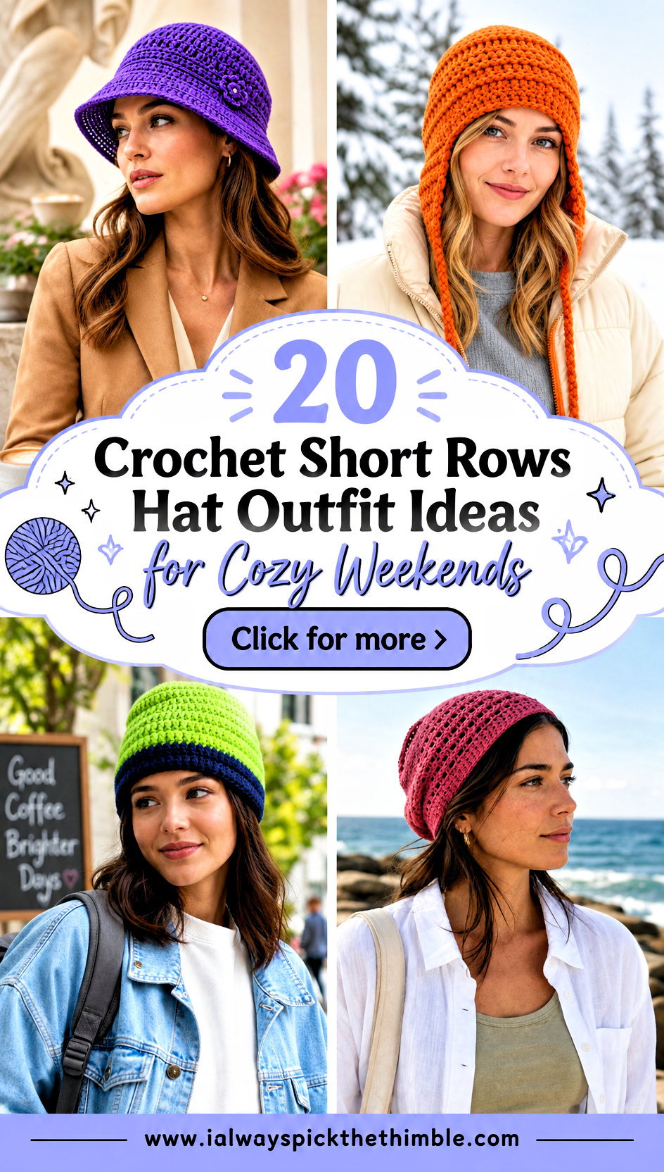 20 Crochet Short Rows Hat Outfit Ideas for Cozy Weekends - 20 Crochet Short Rows Hat Outfit Ideas for Cozy Weekends