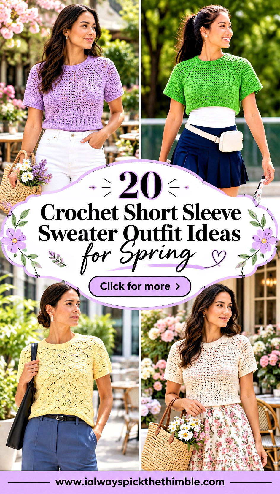 20 Crochet Short Sleeve Sweater Outfit Ideas for Spring - 20 Crochet Short Sleeve Sweater Outfit Ideas for Spring