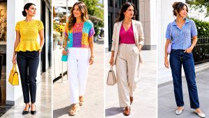 20 Crochet Short Sleeve Top Outfit Ideas for Sunny Days