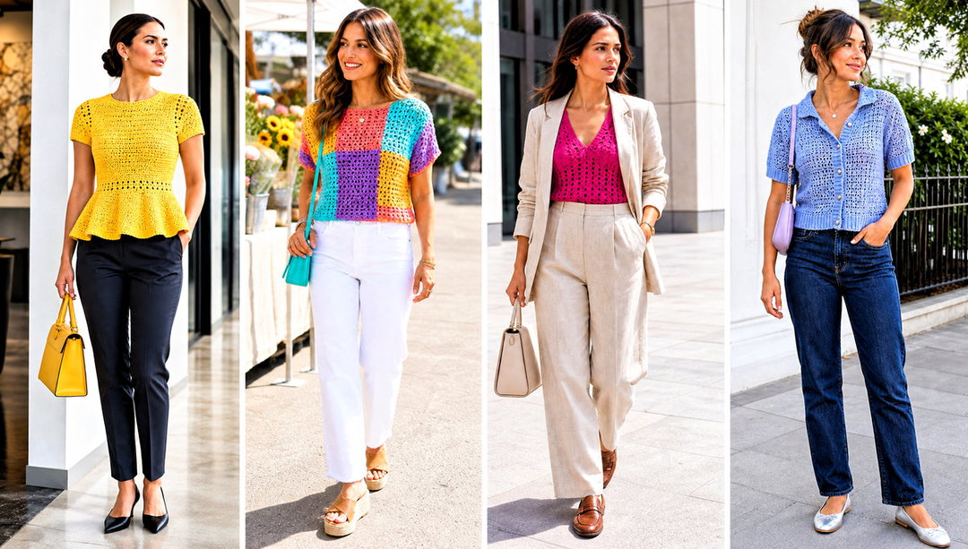 20 Crochet Short Sleeve Top Outfit Ideas for Sunny Days