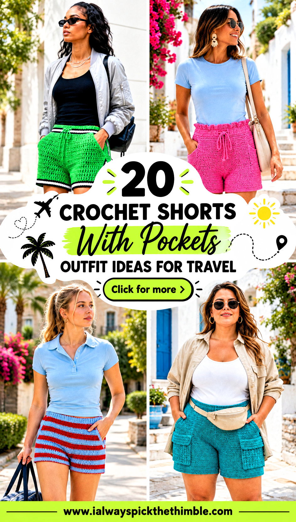 20 Crochet Shorts With Pockets Outfit Ideas for Travel - 20 Crochet Shorts With Pockets Outfit Ideas for Travel