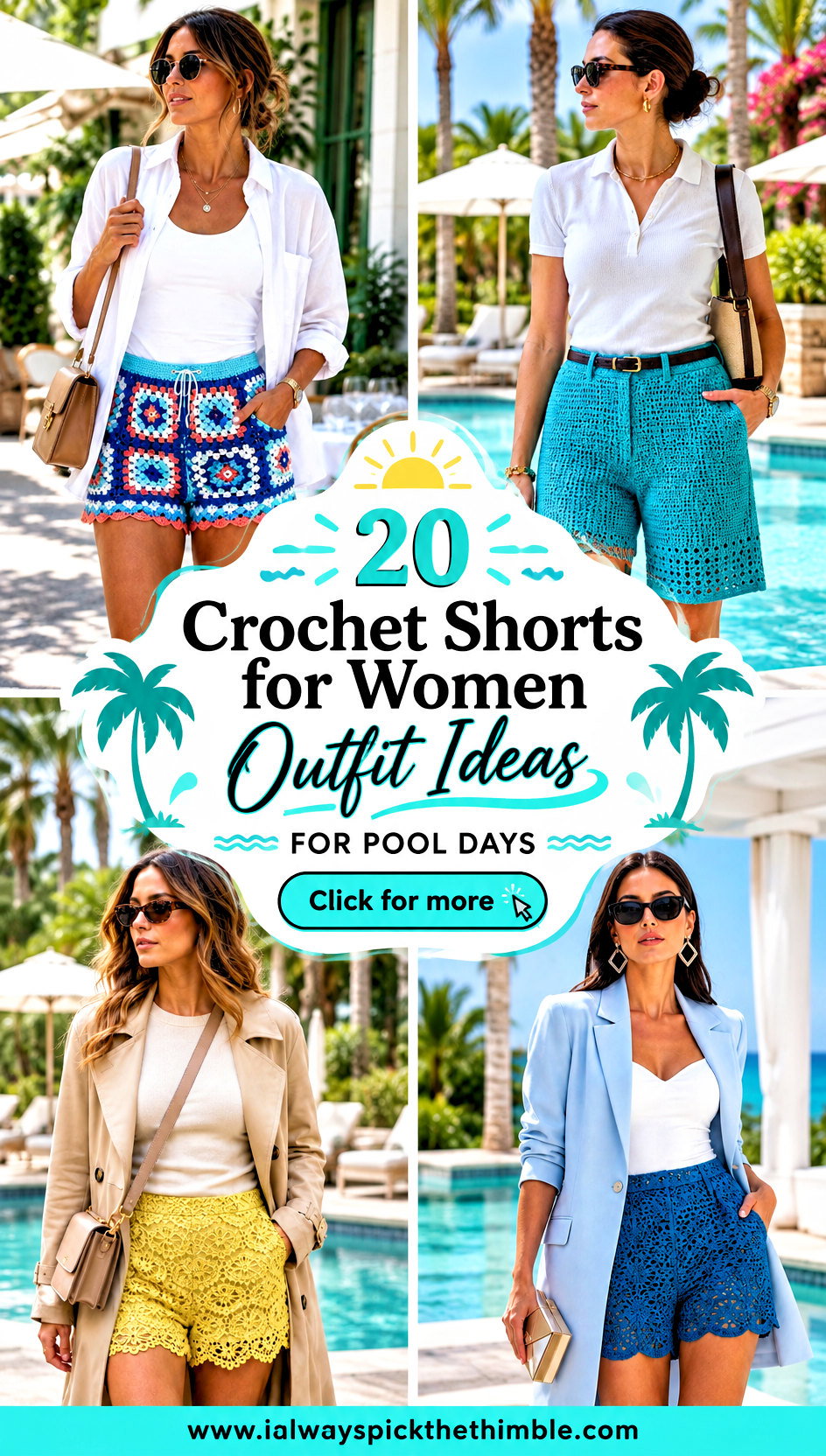 20 Crochet Shorts for Women Outfit Ideas for Pool Days - 20 Crochet Shorts for Women Outfit Ideas for Pool Days