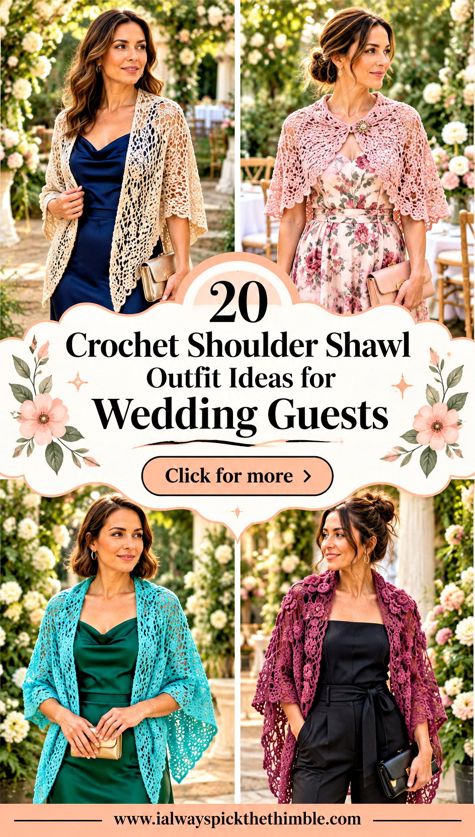 20 Crochet Shoulder Shawl Outfit Ideas for Wedding Guests - 20 Crochet Shoulder Shawl Outfit Ideas for Wedding Guests