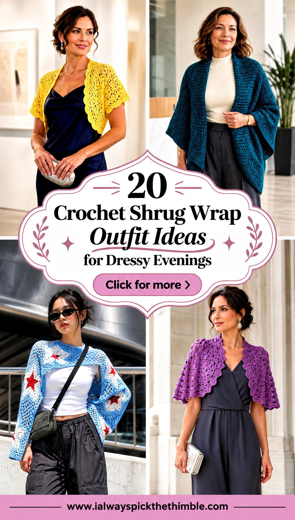 20 Crochet Shrug Wrap Outfit Ideas for Dressy Evenings - 20 Crochet Shrug Wrap Outfit Ideas for Dressy Evenings