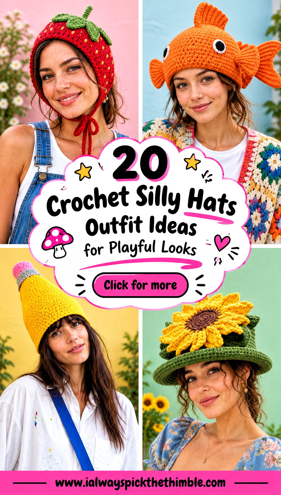 20 Crochet Silly Hats Outfit Ideas for Playful Looks - 20 Crochet Silly Hats Outfit Ideas for Playful Looks