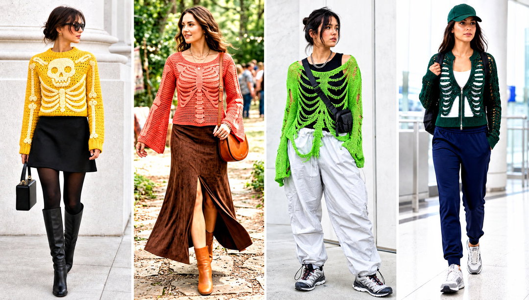 20 Crochet Skeleton Sweater Outfit Ideas for Halloween