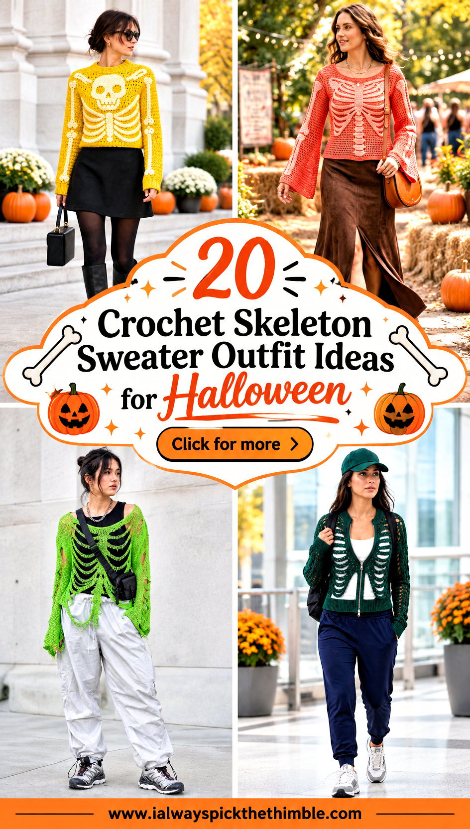 20 Crochet Skeleton Sweater Outfit Ideas for Halloween - 20 Crochet Skeleton Sweater Outfit Ideas for Halloween