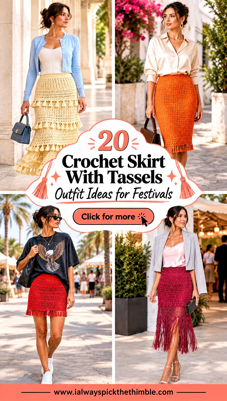 20 Crochet Skirt With Tassels Outfit Ideas for Festivals - 20 Crochet Skirt With Tassels Outfit Ideas for Festivals