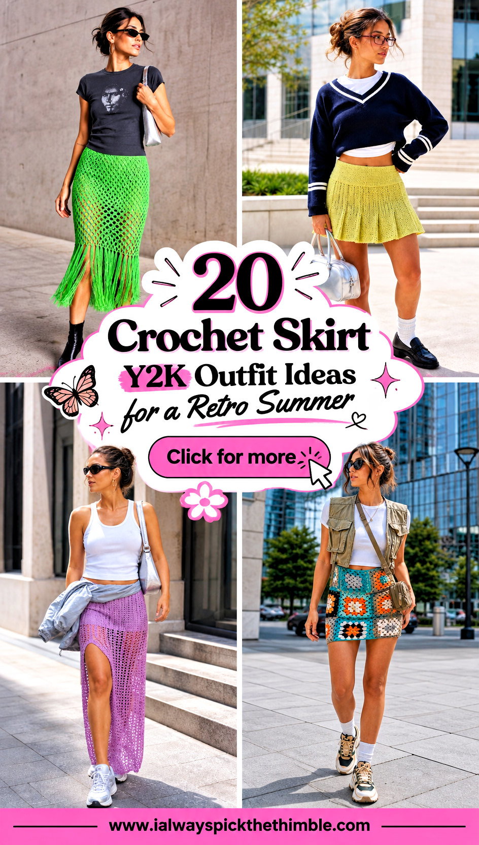 20 Crochet Skirt Y2K Outfit Ideas for a Retro Summer - 20 Crochet Skirt Y2K Outfit Ideas for a Retro Summer