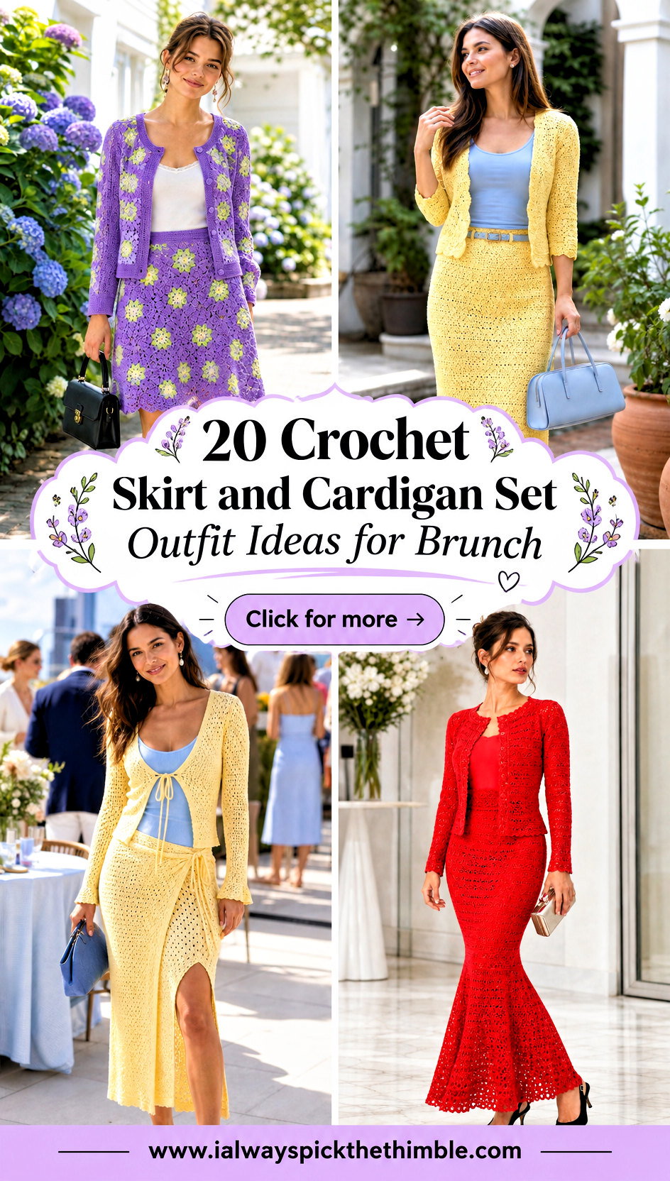 20 Crochet Skirt and Cardigan Set Outfit Ideas for Brunch - 20 Crochet Skirt and Cardigan Set Outfit Ideas for Brunch