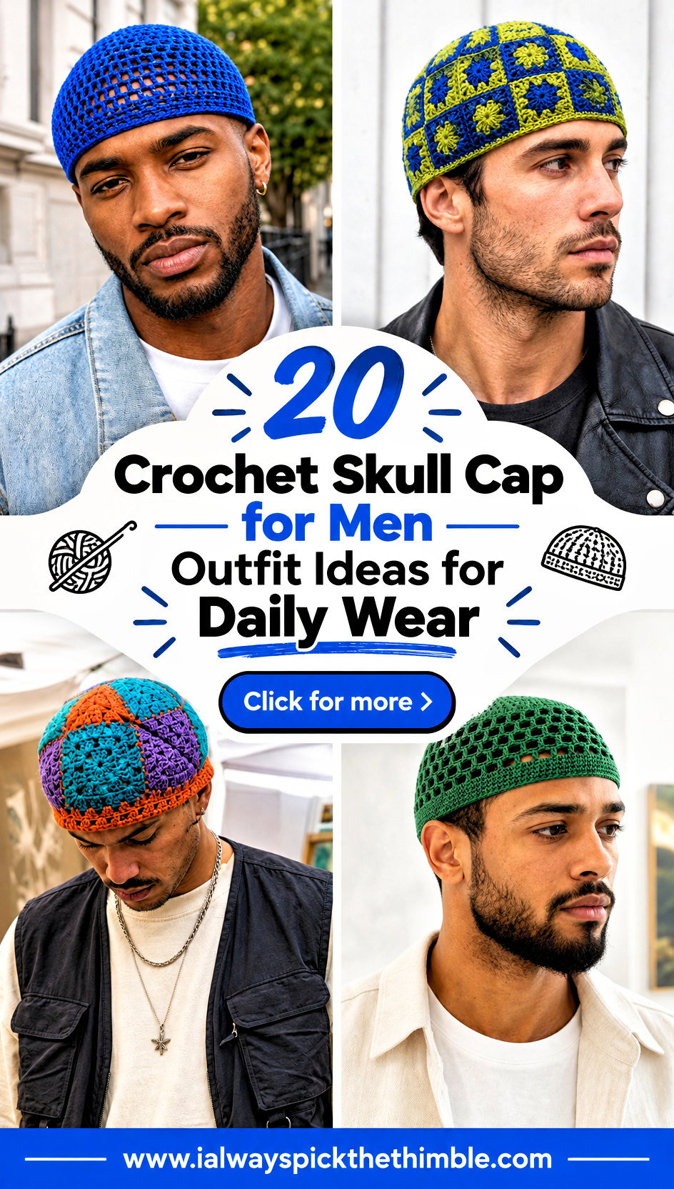 20 Crochet Skull Cap for Men Outfit Ideas for Daily Wear - 20 Crochet Skull Cap for Men Outfit Ideas for Daily Wear