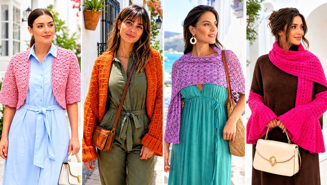 20 Crochet Sleeve Scarf Outfit Ideas for Chic Layering