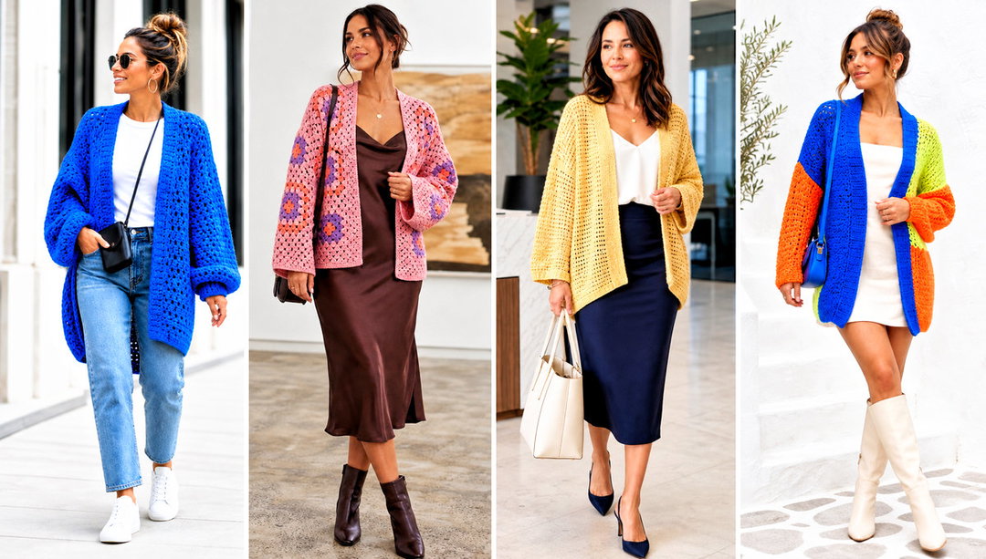 20 Crochet Slouchy Cardigan Outfit Ideas for Easy Layers