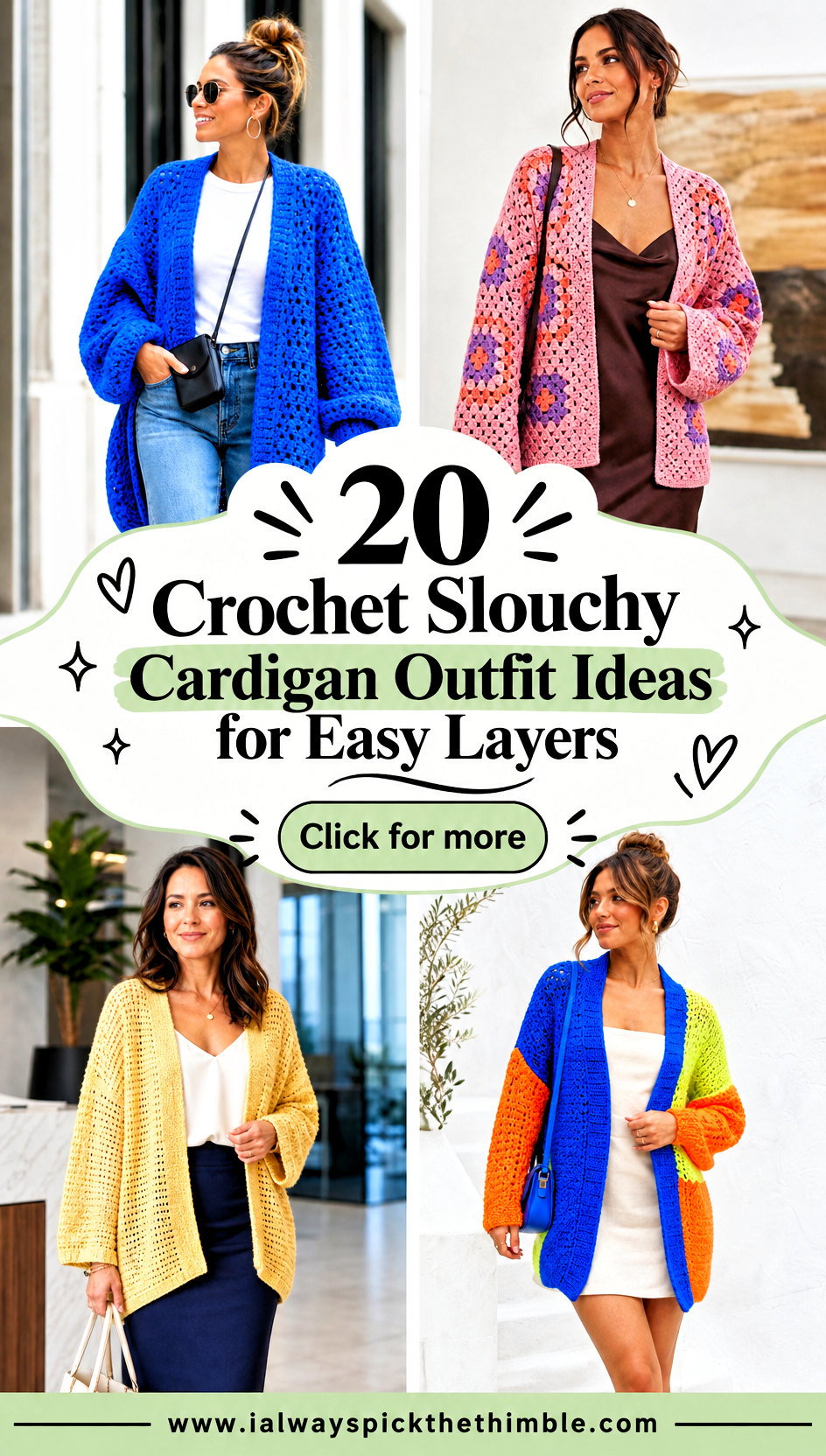 20 Crochet Slouchy Cardigan Outfit Ideas for Easy Layers - 20 Crochet Slouchy Cardigan Outfit Ideas for Easy Layers