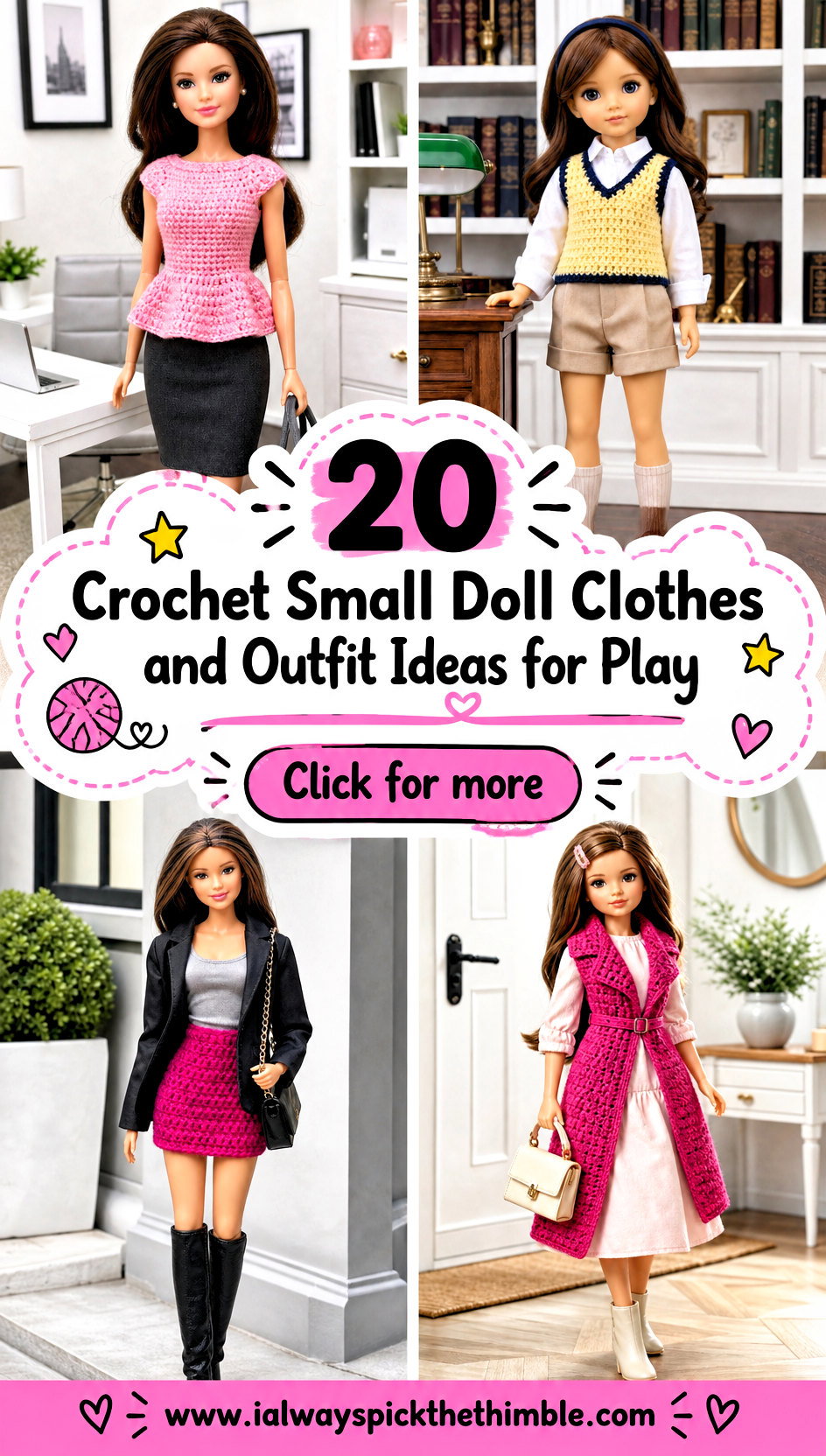 20 Crochet Small Doll Clothes and Outfit Ideas for Play - 20 Crochet Small Doll Clothes and Outfit Ideas for Play
