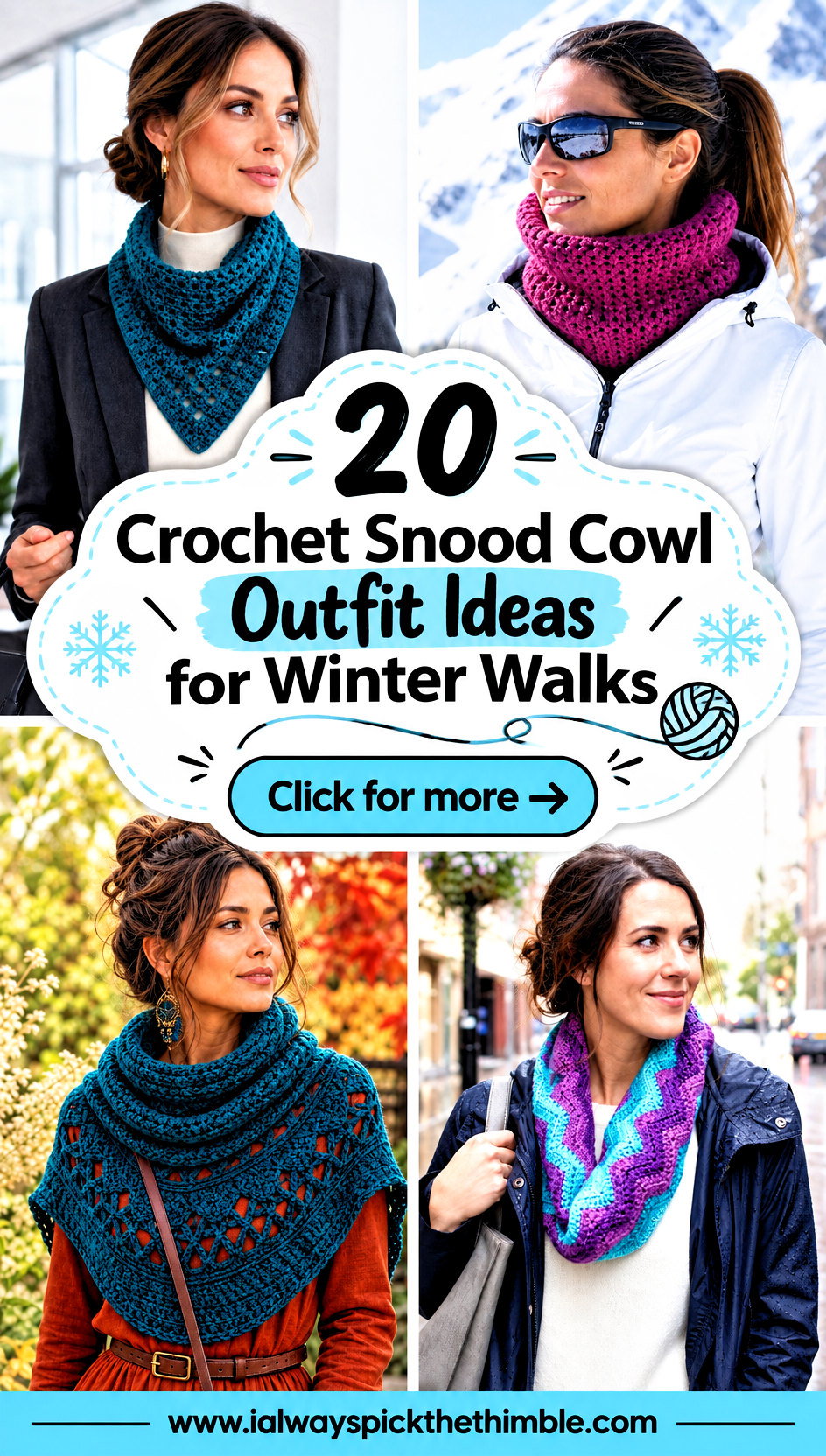 20 Crochet Snood Cowl Outfit Ideas for Winter Walks - 20 Crochet Snood Cowl Outfit Ideas for Winter Walks
