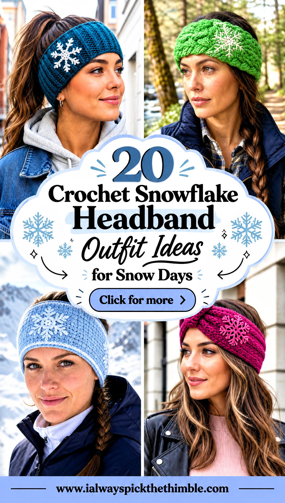 20 Crochet Snowflake Headband Outfit Ideas for Snow Days - 20 Crochet Snowflake Headband Outfit Ideas for Snow Days