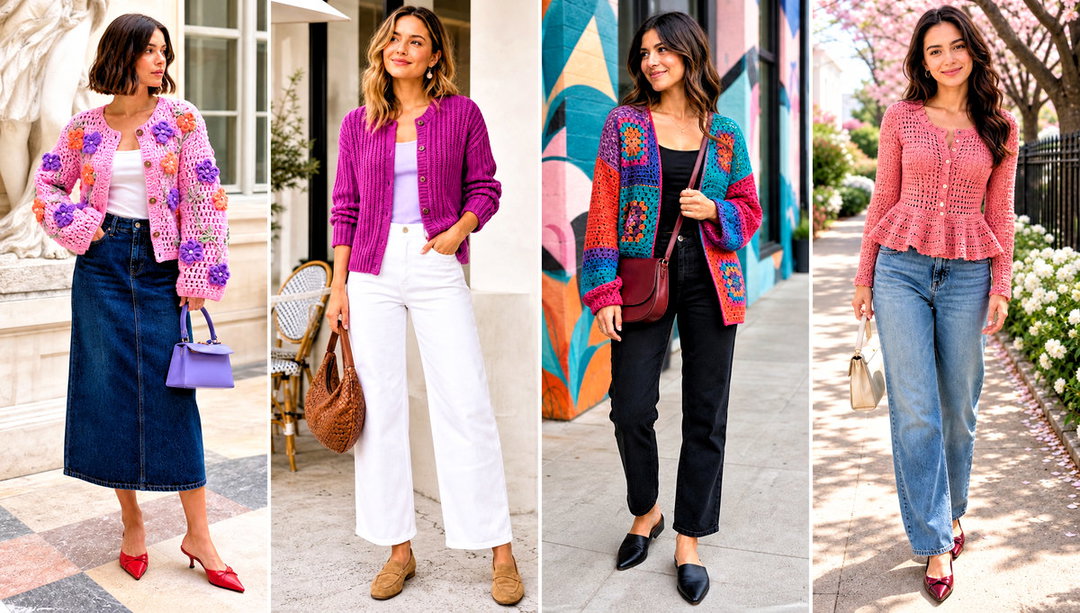 20 Crochet Spring Cardigan Outfit Ideas for Light Layers