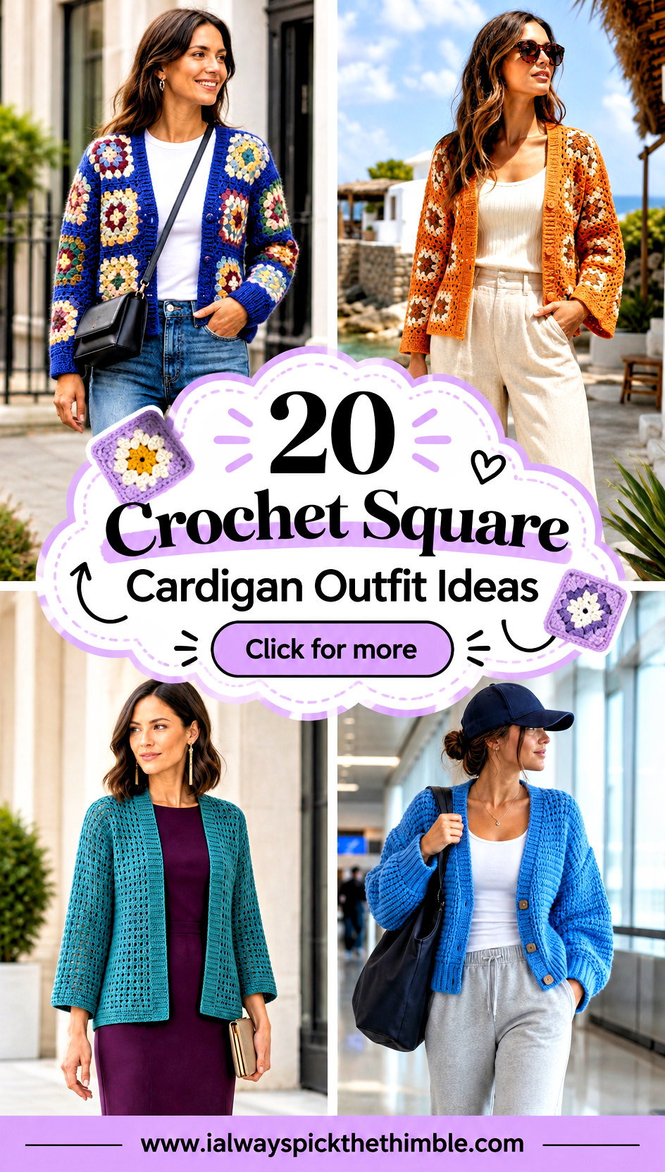 20 Crochet Square Cardigan Outfit Ideas for Cozy Layers - 20 Crochet Square Cardigan Outfit Ideas for Cozy Layers
