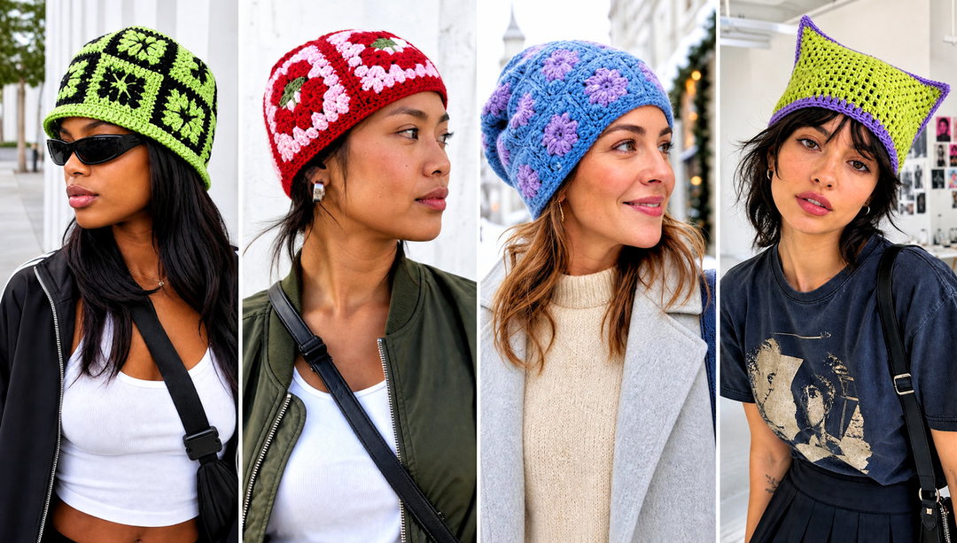 20 Crochet Square Hat Outfit Ideas for Casual Weekends