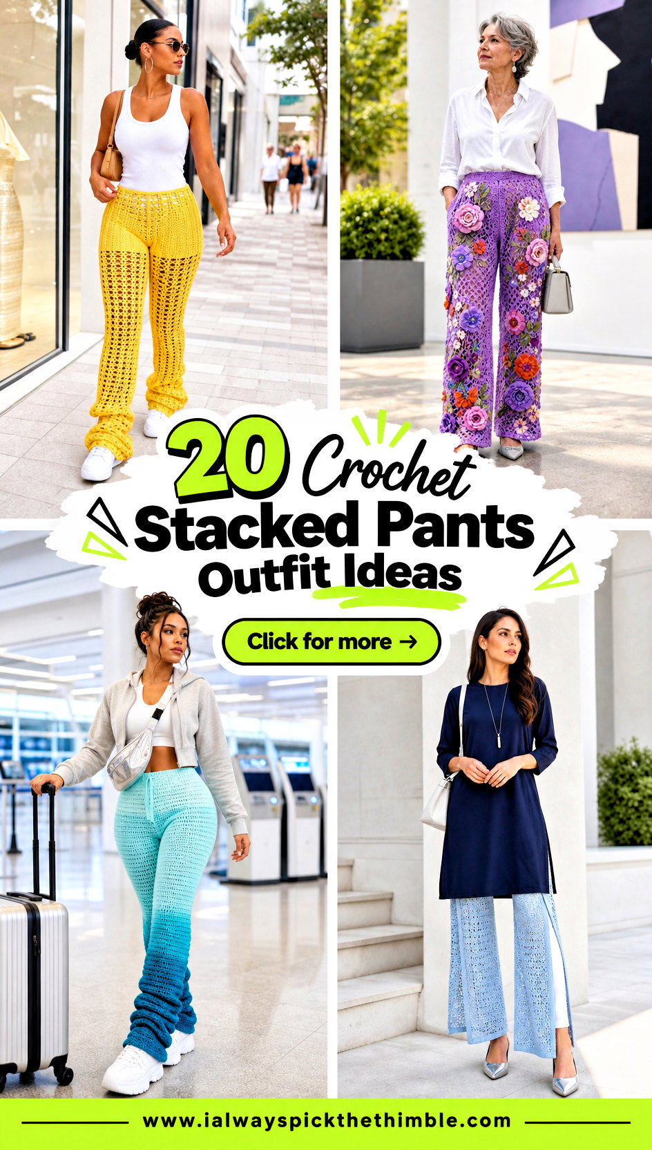20 Crochet Stacked Pants Outfit Ideas for Streetwear - 20 Crochet Stacked Pants Outfit Ideas for Streetwear