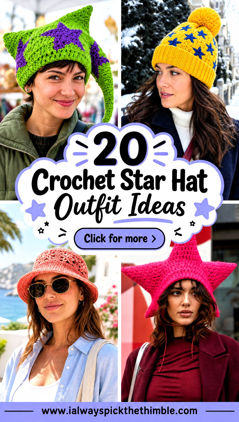 20 Crochet Star Hat Outfit Ideas for Playful Winter Looks - 20 Crochet Star Hat Outfit Ideas for Playful Winter Looks